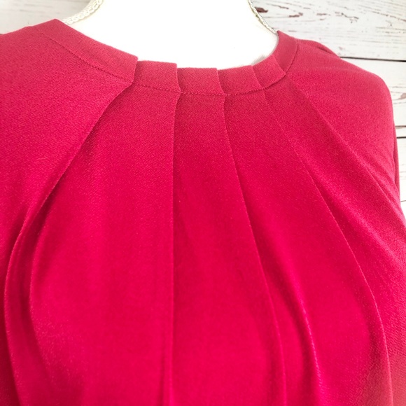 Adrianna Papell Dressy Long Sleeve Red Blouse - Picture 2 of 8